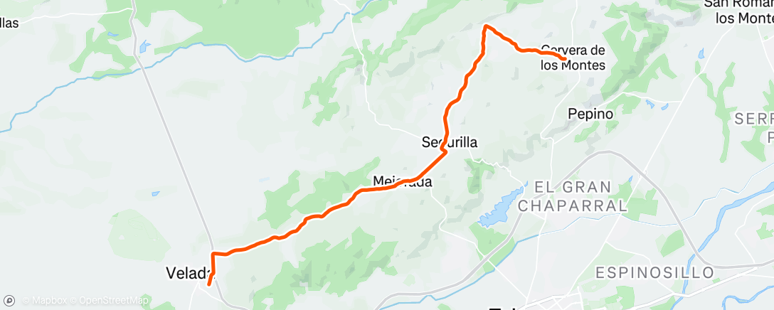 Map of the activity, Bicicleta a la hora del almuerzo