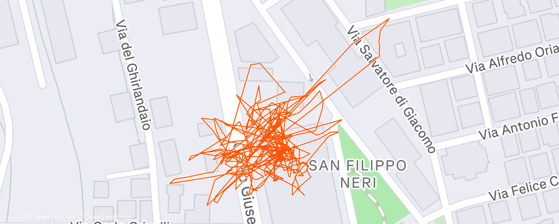 Map of the activity, Corsa serale