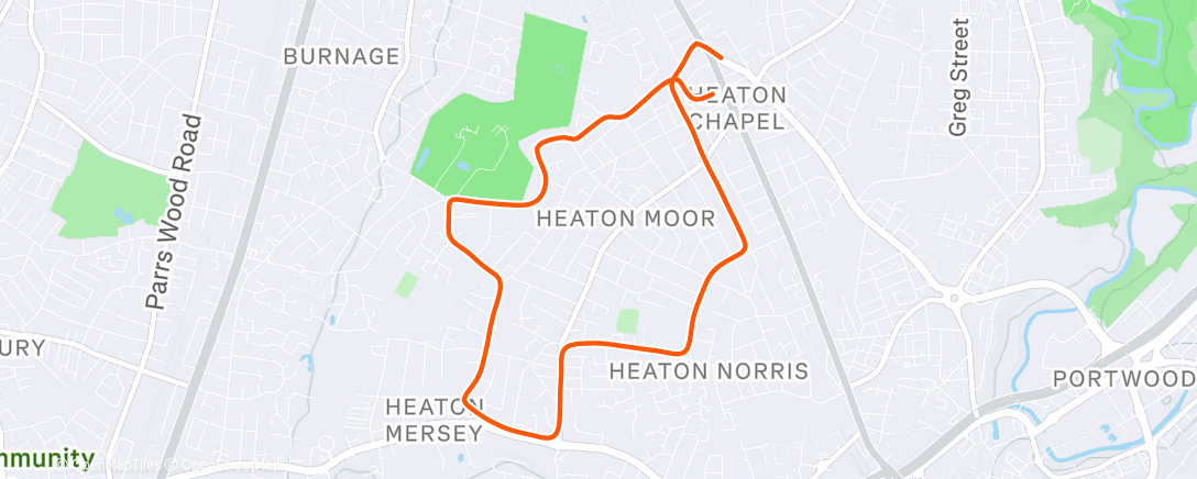 Map of the activity, Afternoon Run