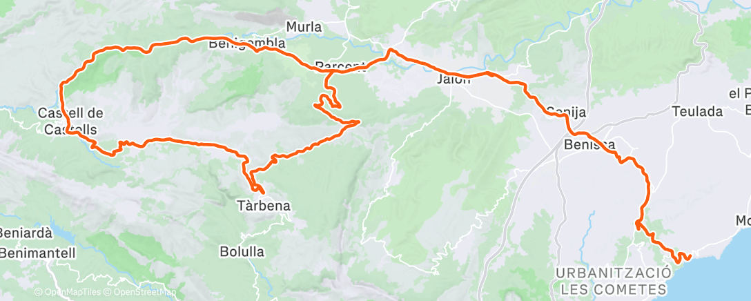 Map of the activity, Fietsen