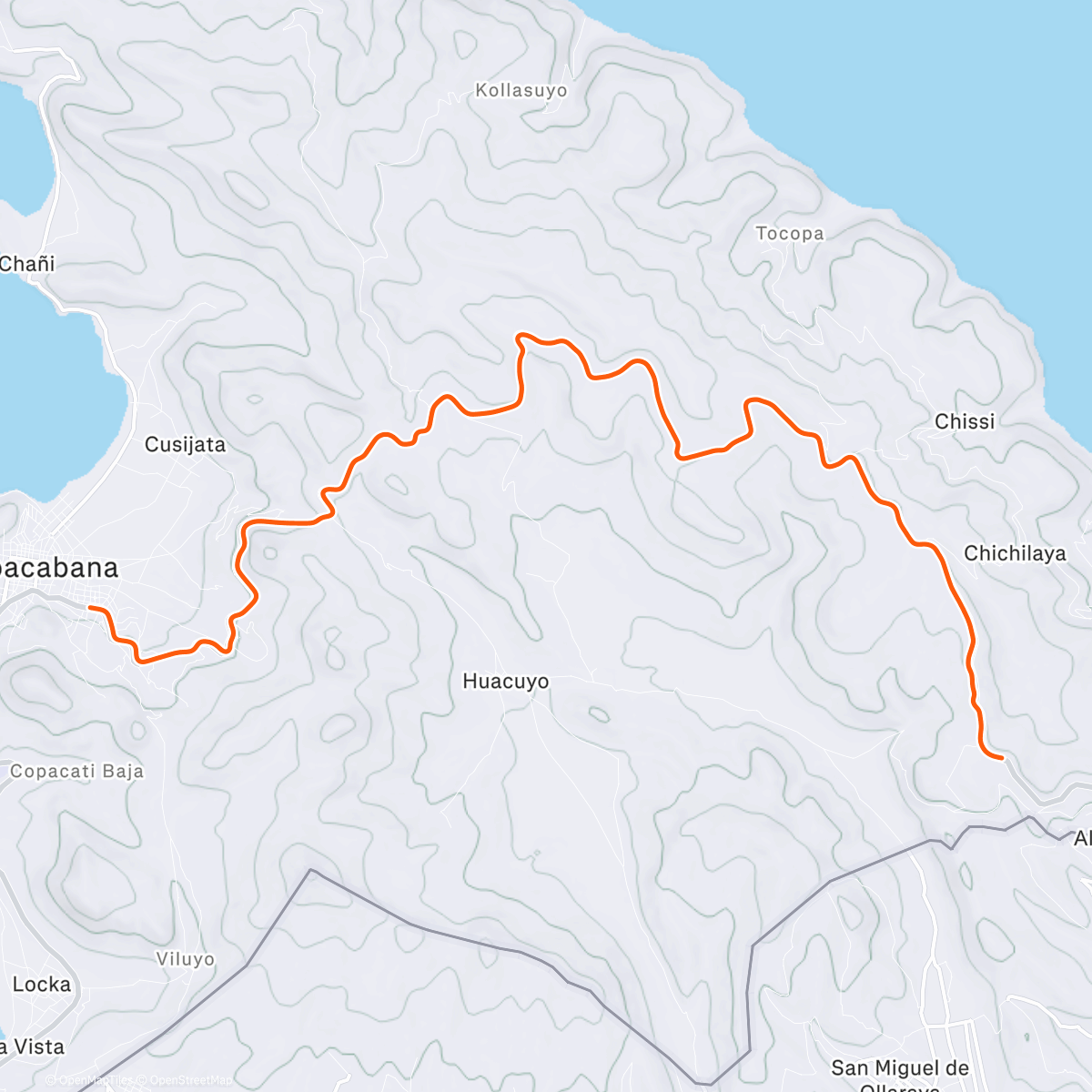 Map of the activity, ROUVY - Copacabana | Titicaca | Bolivia