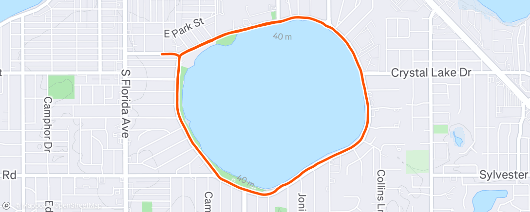 Map of the activity, Afternoon Run