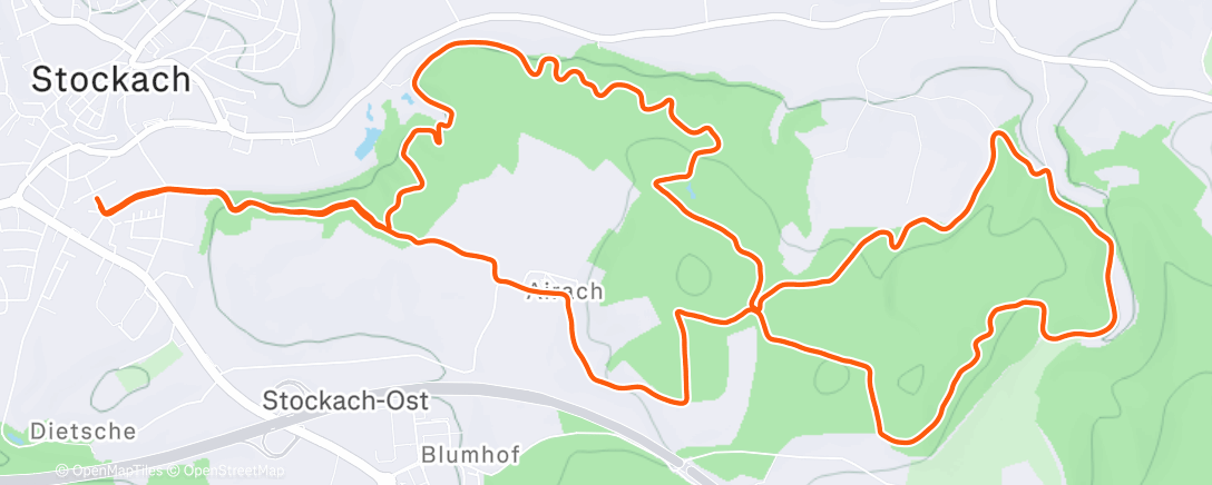 Map of the activity, Lunch Trail Run