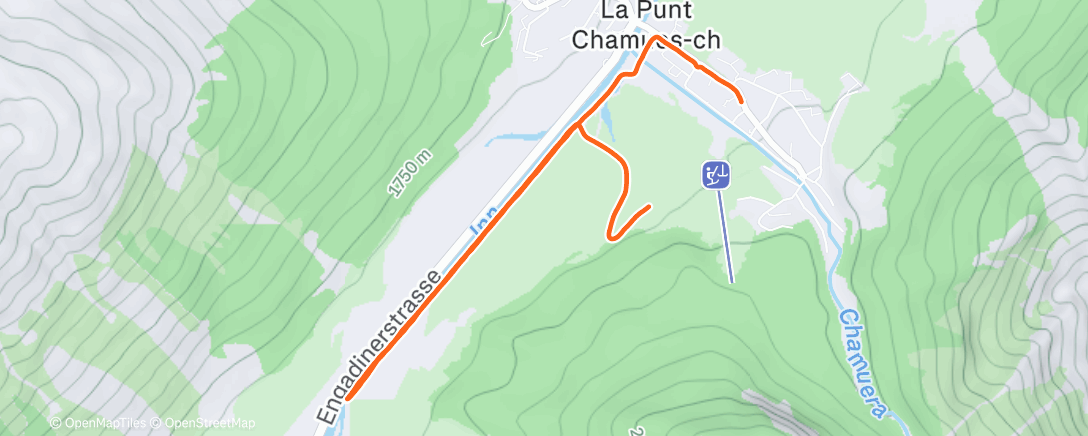 Map of the activity, Lauf am Nachmittag