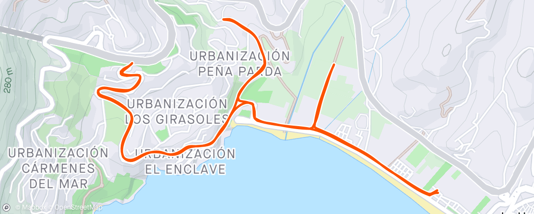 「Carrera de tarde」活動的地圖