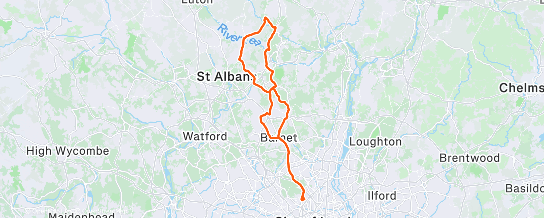 Map of the activity, Sortie vélo le matin