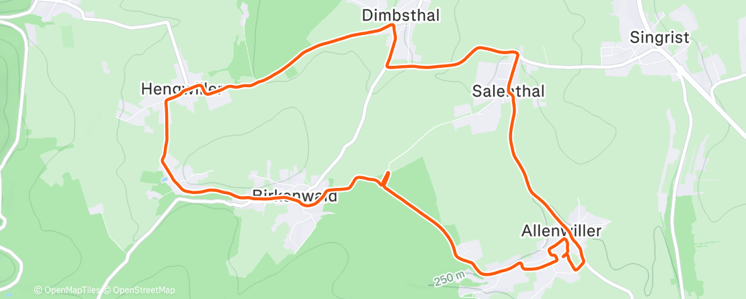 Map of the activity, Endurance 1h10 / EF 💙