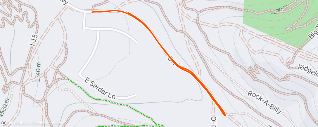 Map of the activity, Trail race warm up