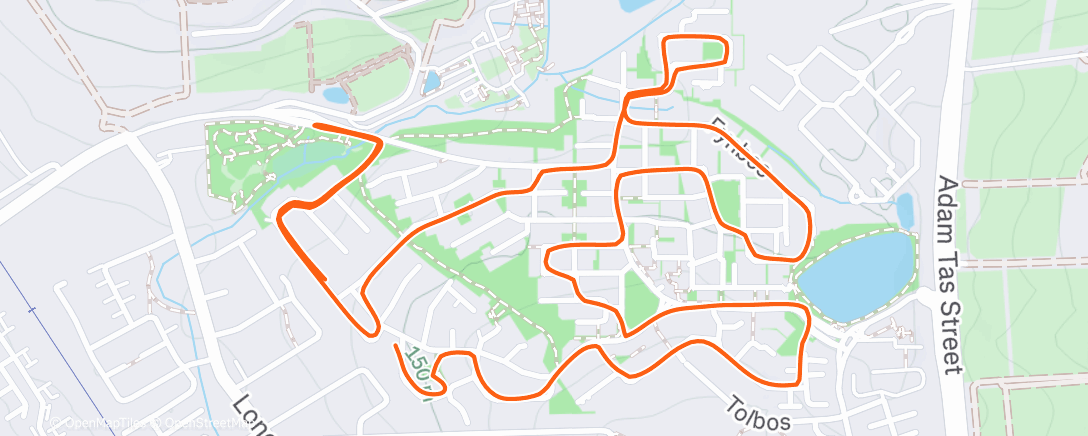 Map of the activity, Afternoon Run