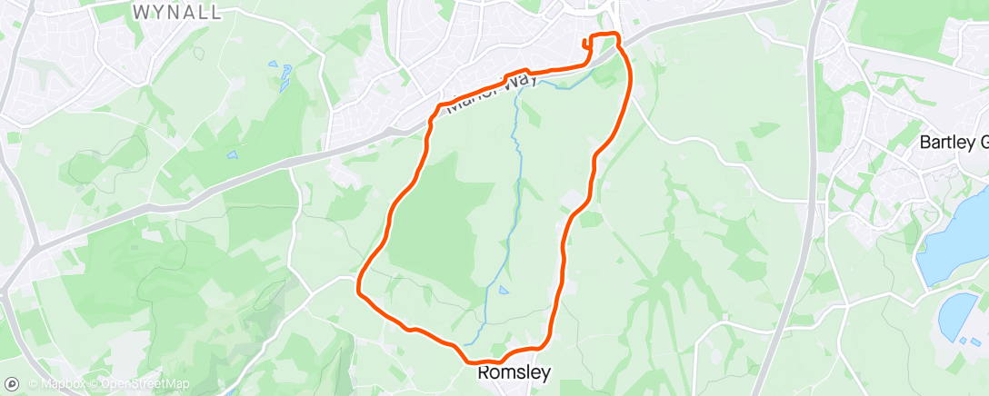 Map of the activity, Romsley Loop with MJ
