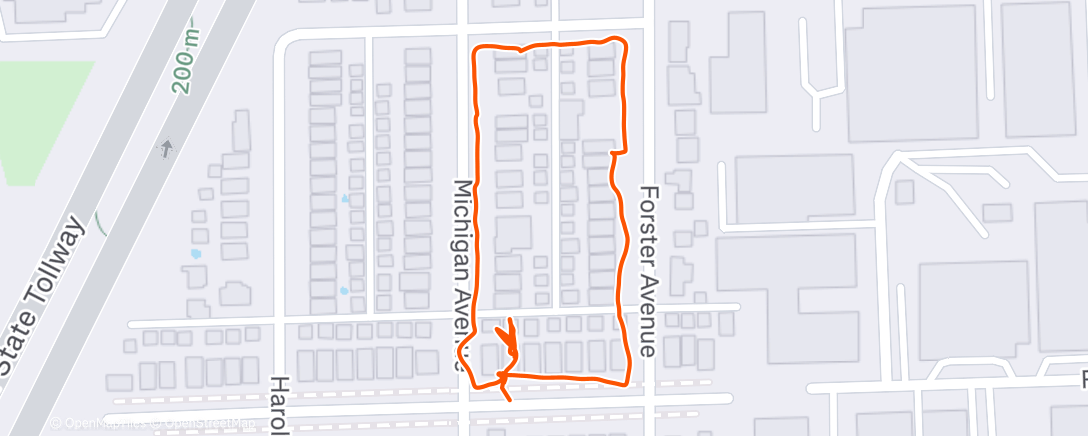 Map of the activity, Morning Walk