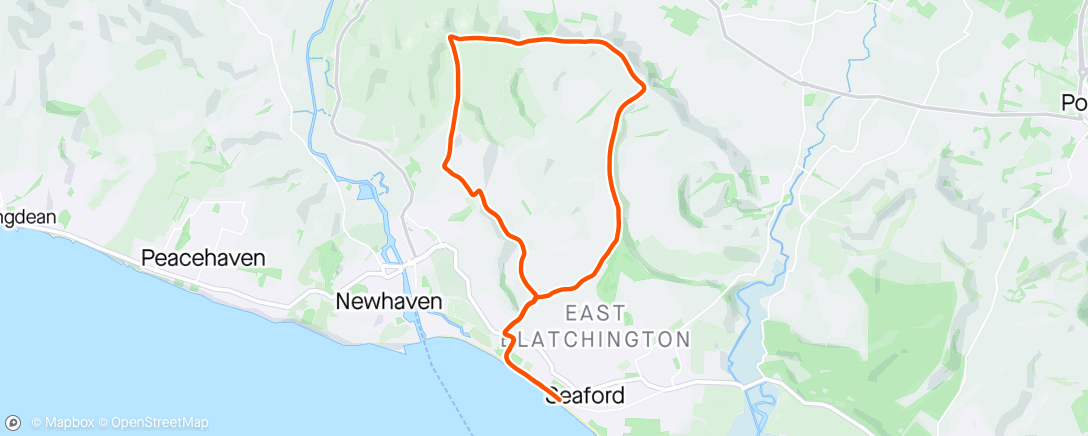 Map of the activity, Seaford half marathon 2024