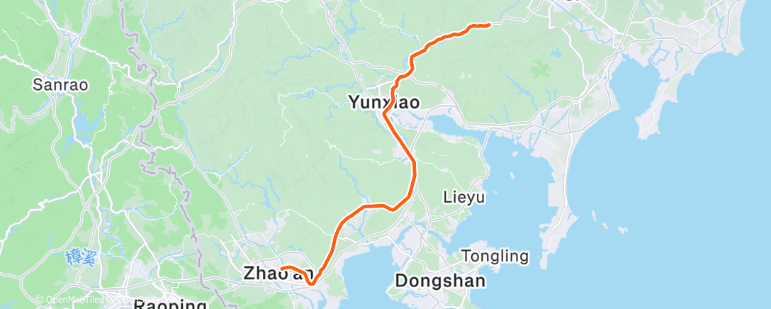 Map of the activity, Hard Hard Day - 71km - Pantuo to Nanzhao Town - 3,000km Run China Run 😱