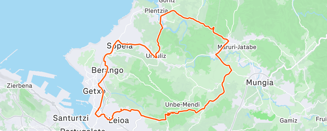 Map of the activity, Mountainroading