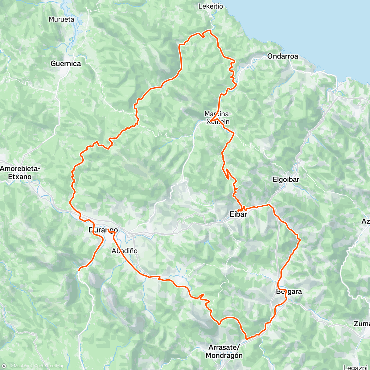 Map of the activity, GF Bibe Corta