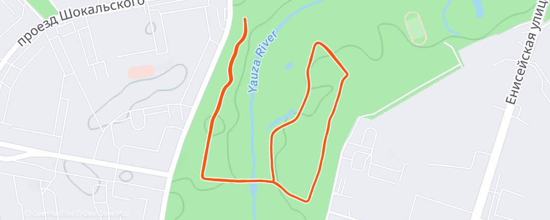 Map of the activity, Утренний забег