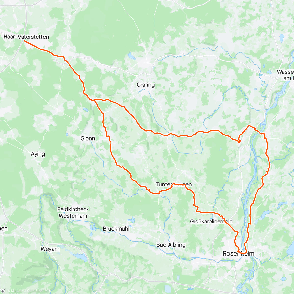 Map of the activity, Zum Inn und nach Rosenheim mit Sandra, Marcus und Niels