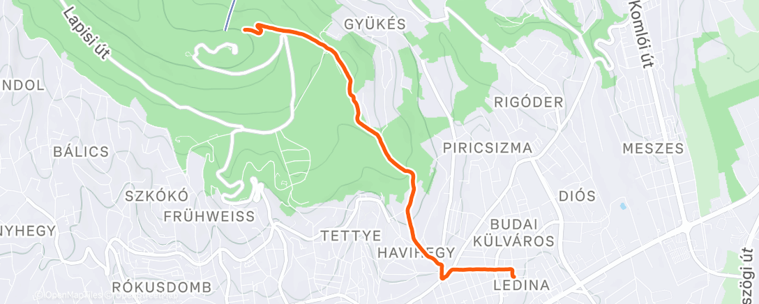 Map of the activity, Afternoon Walk