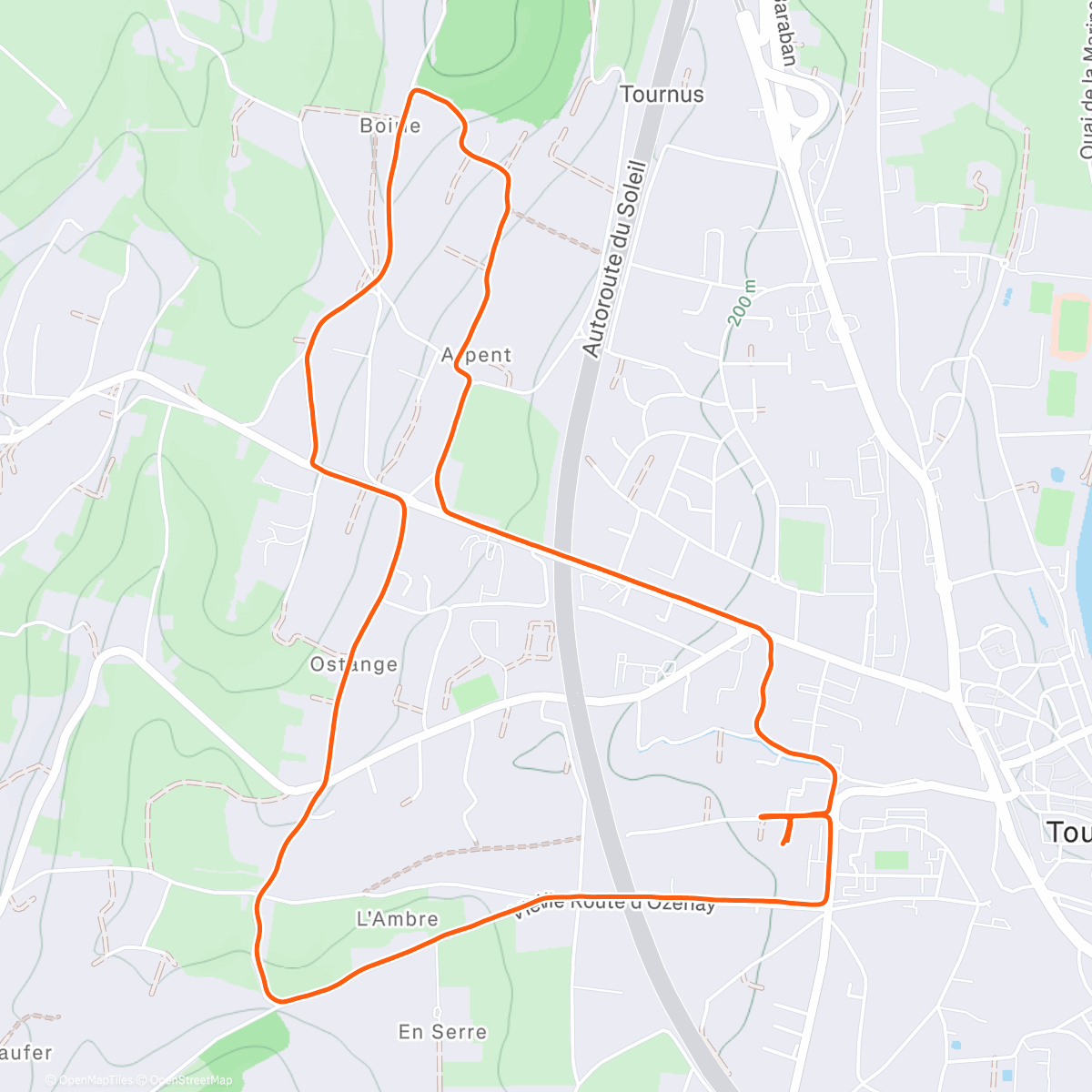 Map of the activity, Running session: « Sur les terres d’enfance » ❤️