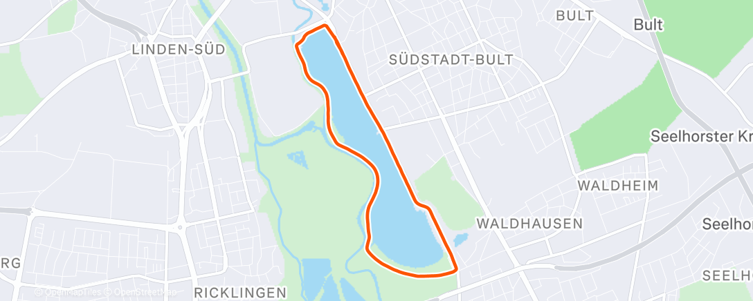 Map of the activity, Afternoon Run
