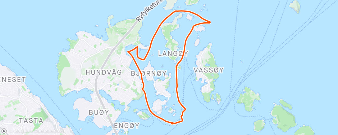Map of the activity, Evening Kayaking
