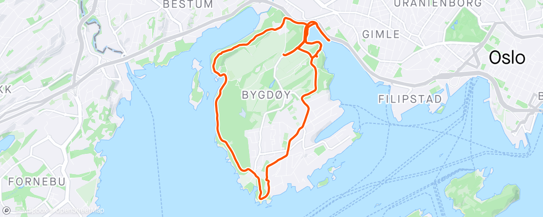 Map of the activity, Bygdøyrunden