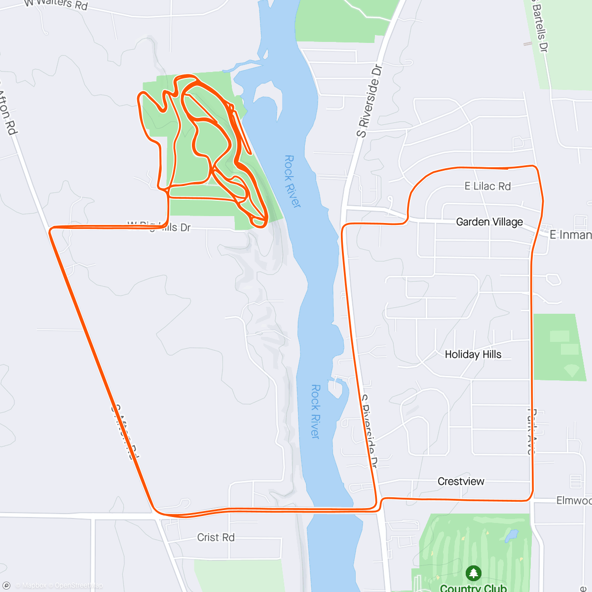 Mapa da atividade, Big Hill Repeats: Mtn Bike