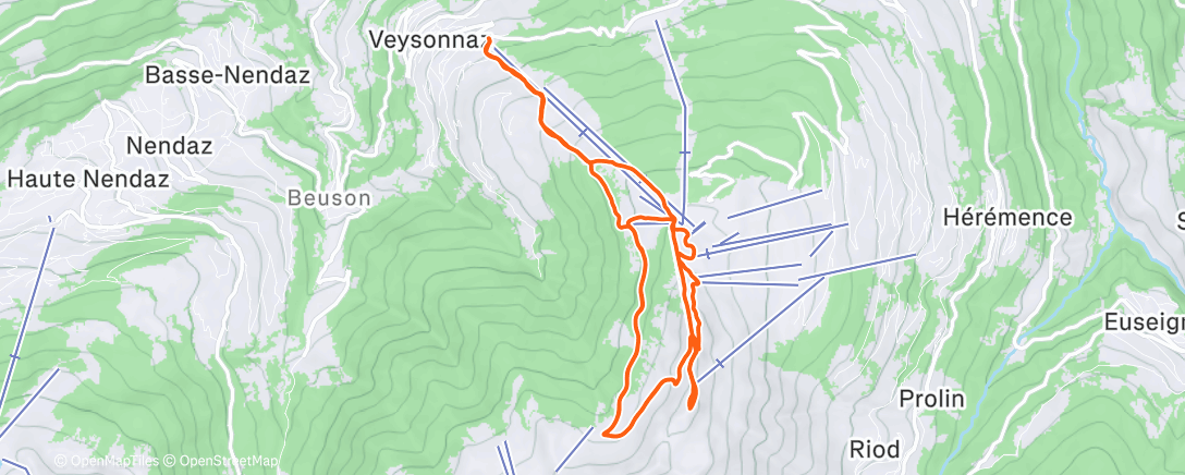 Карта физической активности (Skimo 🎿 #20 au-dessus du brouillard sur les Hauts de Veysonnaz et Thyon ☀️)
