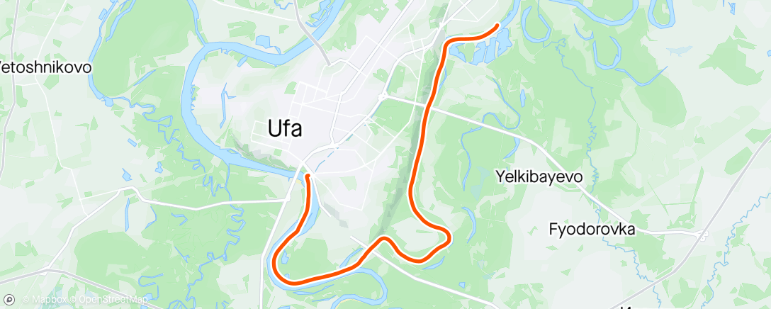 Map of the activity, Каякинг (день)