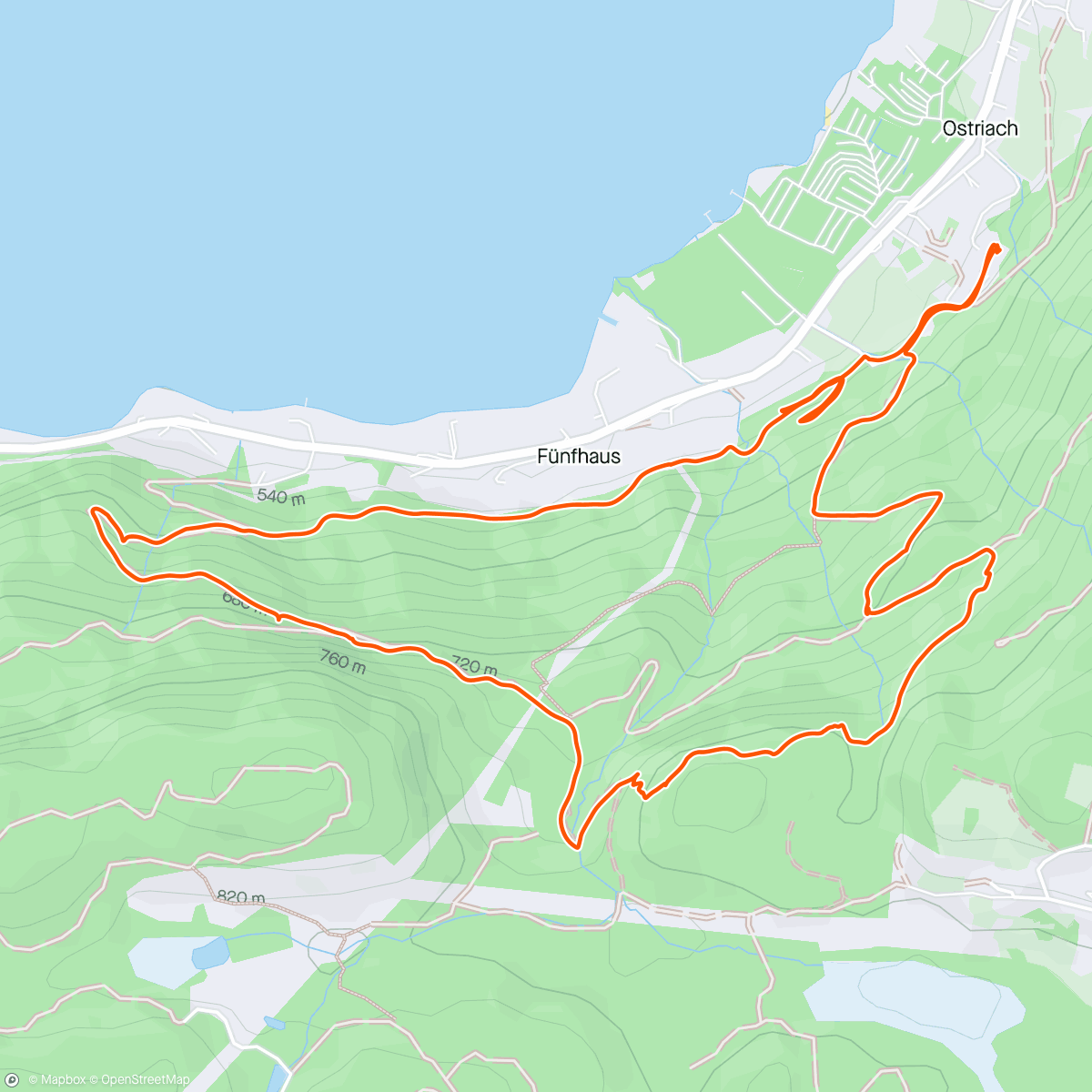 Map of the activity, Mummerwand-Runde am Ossiacher See 🌤