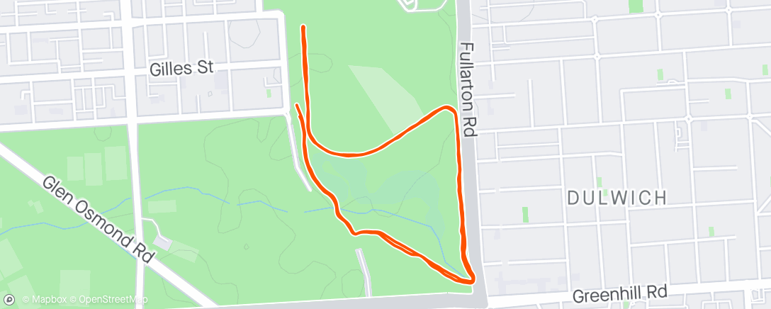 Mapa da atividade, Parkrun. First one on a couple of years