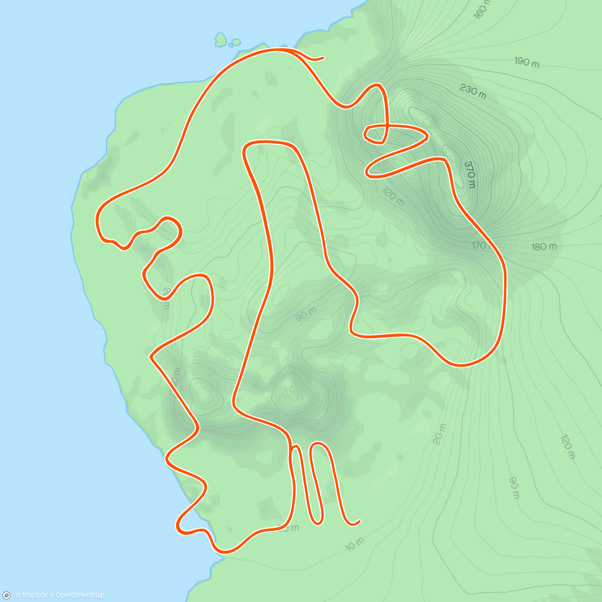 Map of the activity, Zwift - Race: Stage 2: Bag That Badge - Hilly Route Reverse (A) on Hilly Route Reverse in Watopia