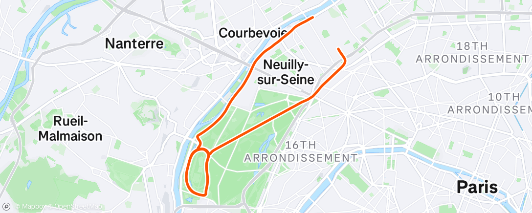 Map of the activity, Solo Depressing ride