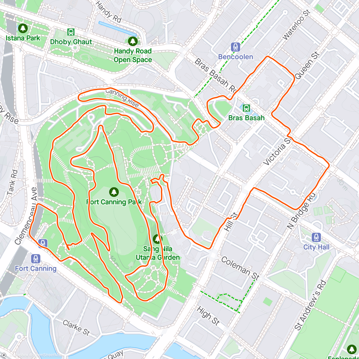 Map of the activity, Fort Canning Park