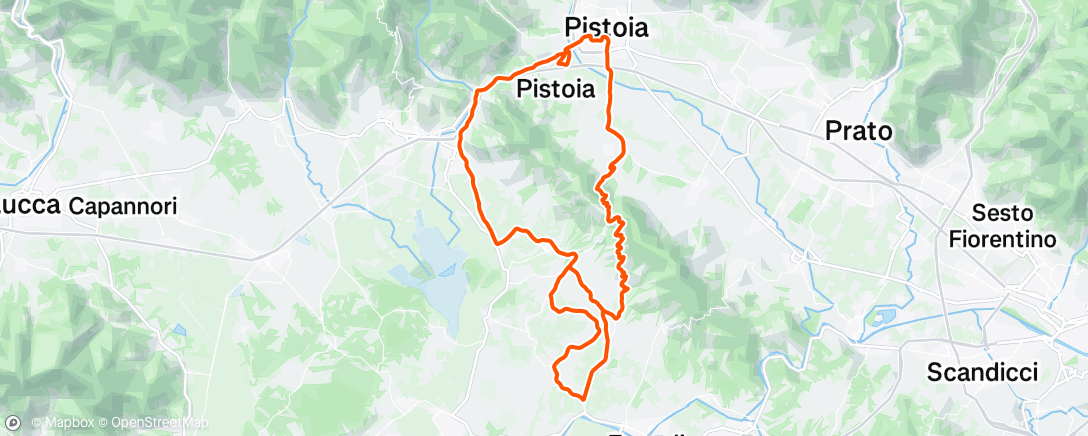 Map of the activity, Vuelta ciclista por la tarde