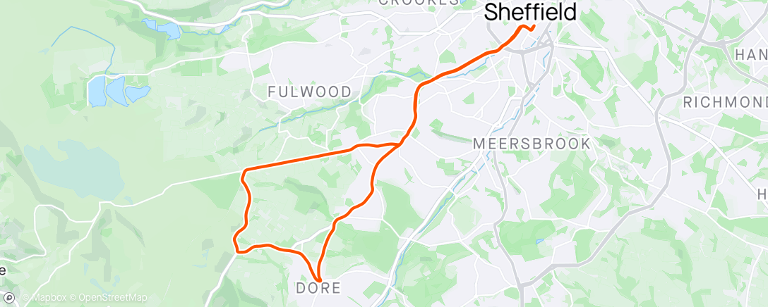 Mapa de la actividad, Sheffield Half 2024