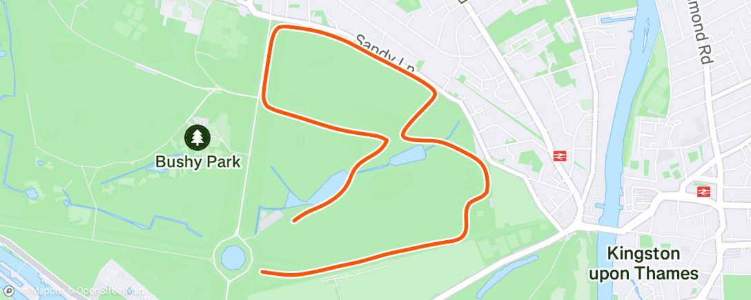 Map of the activity, Bushy parkrun - progression run 😊