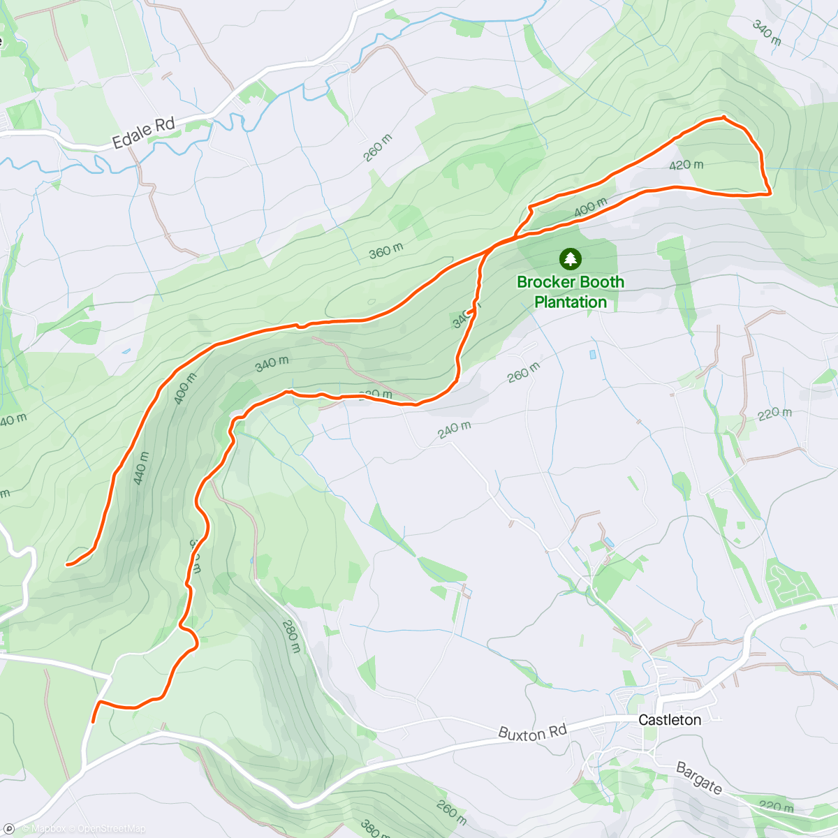 Map of the activity, Mam Tor Loop