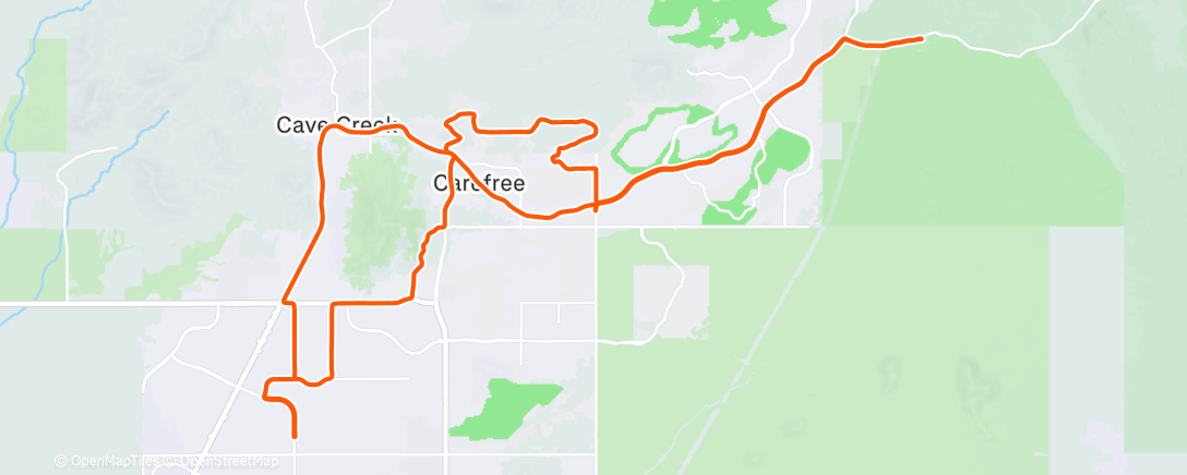 Map of the activity, Cycling