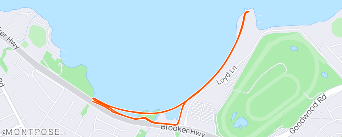 Map of the activity, Montrose Foreshore parkrun