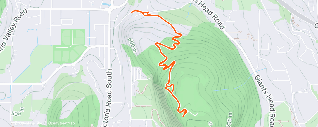 Map of the activity, Lunch Hike