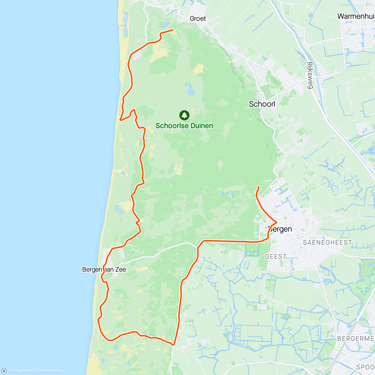 Map of the activity, Kinomap - The best dunes of Noord-Holland