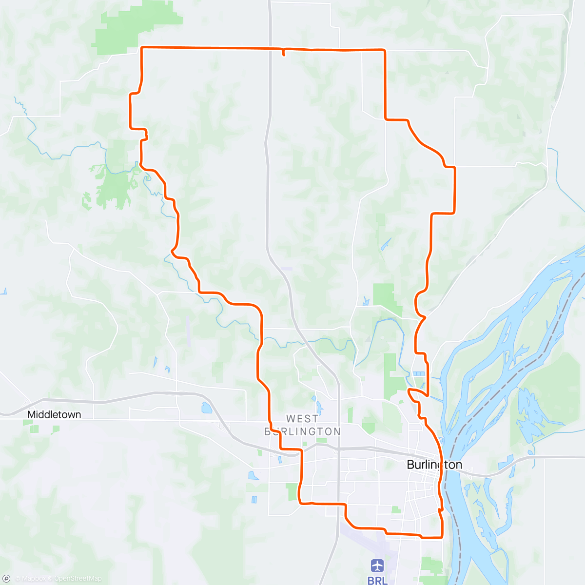 Map of the activity, Sunday Afternoon Ride