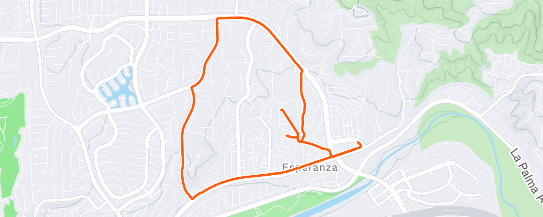 Map of the activity, Evening Run with 12 lb vest