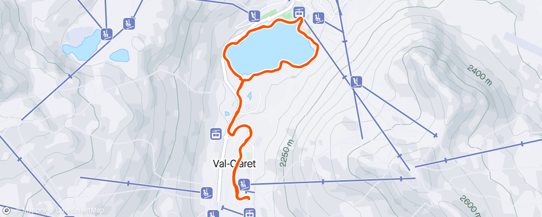 Map of the activity, Pack running around the Lake.