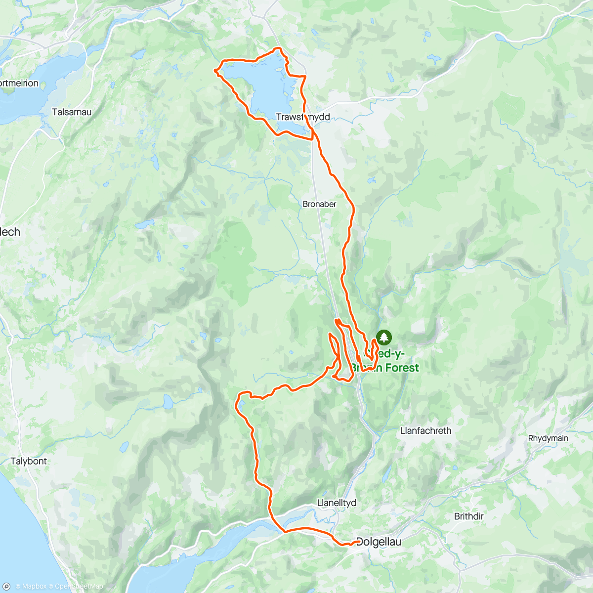 Map of the activity, Traws Eryri Day 2 + Coed-y-Brenin trails: what did I ever do to Helen?