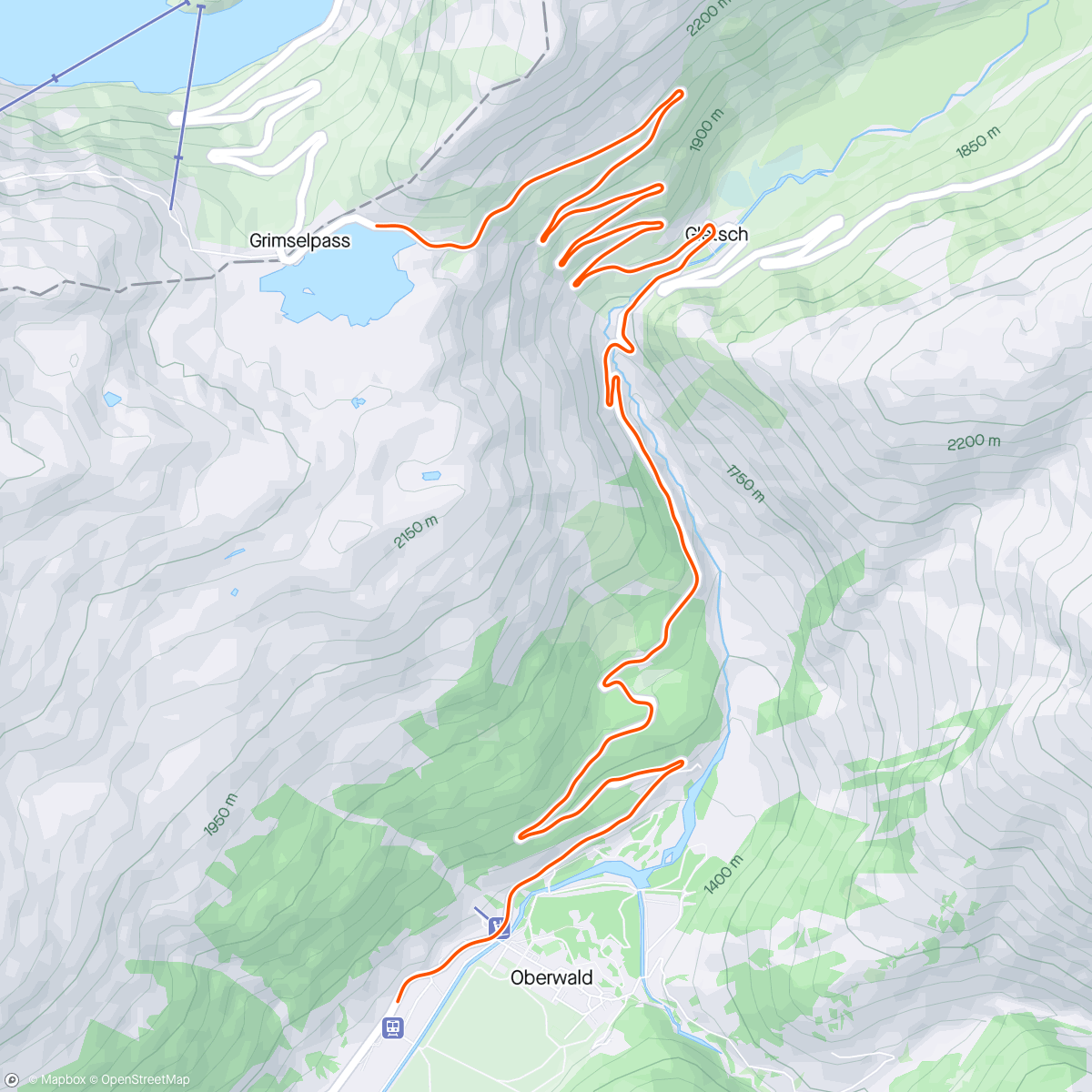 Map of the activity, ROUVY - Grimselpass (from Oberwald)