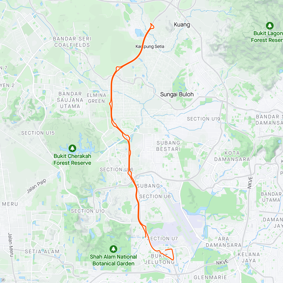 Mapa de la actividad, Wesak day ride