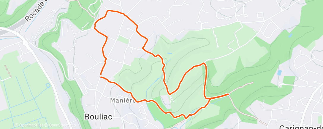 Map of the activity, Bouliac Trail Run