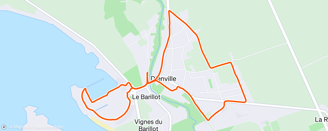 Map of the activity, Course à pied en soirée